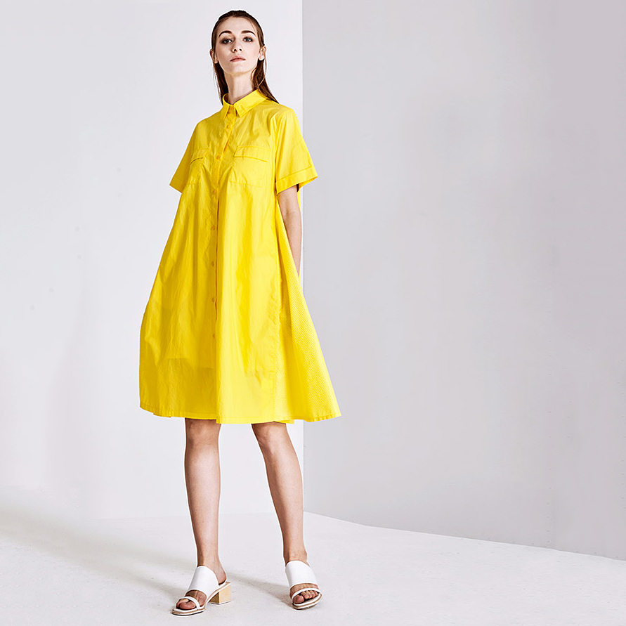 Dongfan-Yellow Short Sleeve Casual Girl’S Dress - Summer Dresses Online