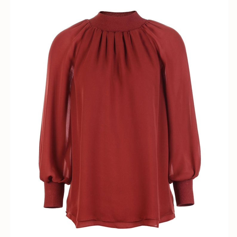 Dongfan-Bubble Sleeve Tops Wholesale - Ladies Long Sleeve Blouses-5