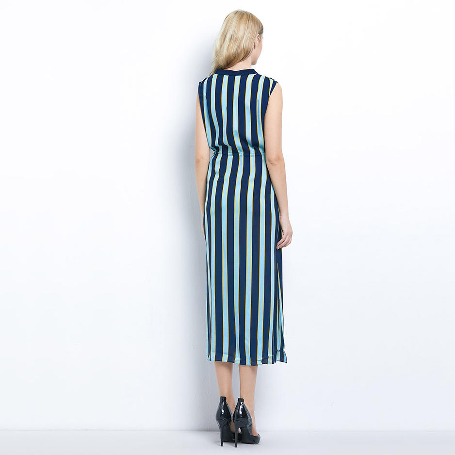 Sleeveless striped dresses for women