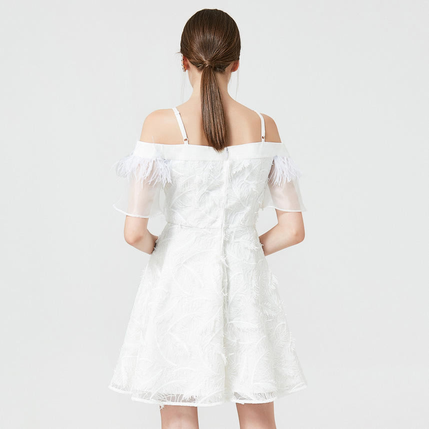 Condole belt white women dress